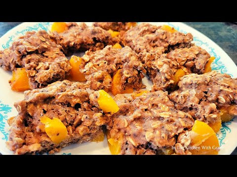 Chewy Healthy Peach Oatmeal Breakfast Bar Cookies - Easy Healthy Breakfast Ideas