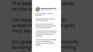 Physical Gold or Mining Equities: Which Is Better?