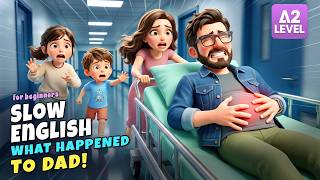 OMG... Dad Suddenly Had a Terrible Stomachache! | Slow English Listening Story (A2 Level)