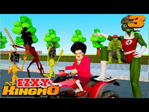 NickHulk and Tanihulk vs Team Siren Head Monster Car MissT Scary Teacher 3D Family Love Story