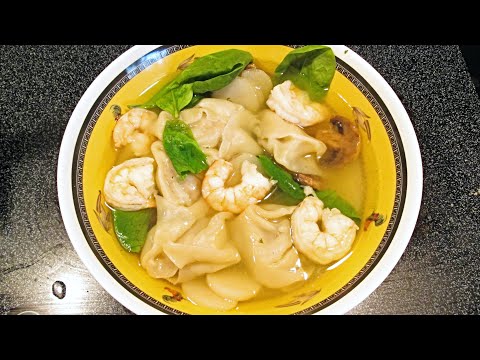 Wonton Soup - Shrimp and Vegetables with Pork Wontons - PoorMansGourmet