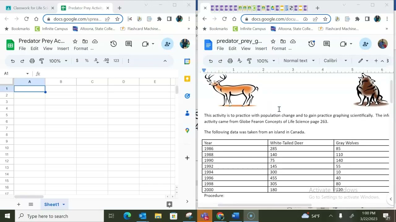 Help with the Predator Prey Graphing Activity
