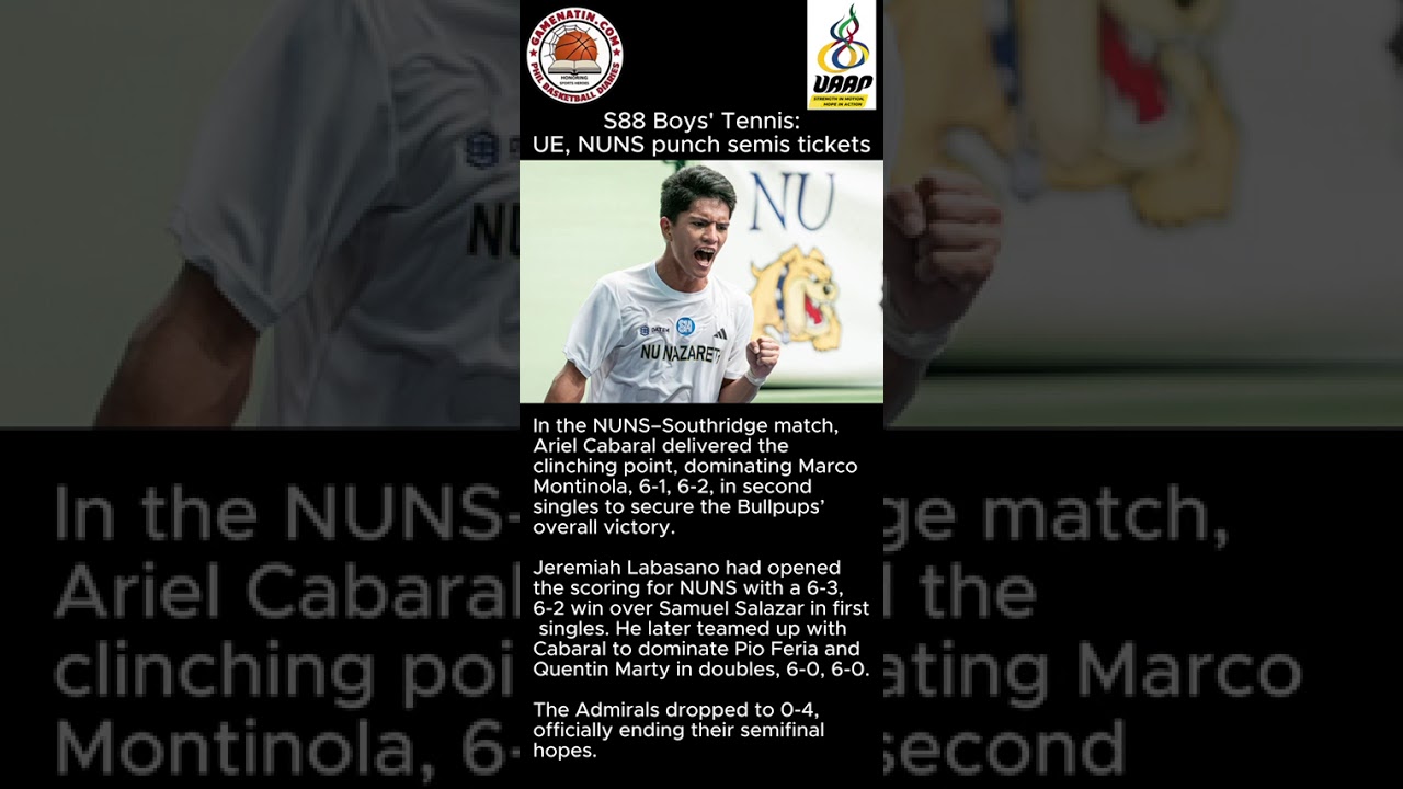 UAAP High School Tennis: UE, NU grab Final 4 slots