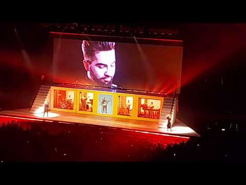 vitaa et slimane a Saint Étienne avec kendji girac  en arrière plan au zénith de Saint Étienne