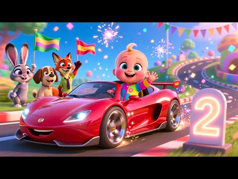 Zoom Zoom Race Car | Fun Baby Rhyme for Toddlers | Learn 123 & Colors