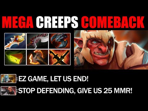 Mega Creeps Comeback By Divine Rapier Troll Warlord - Most Epic Battle Fight 7.26c Dota 2