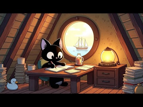 Cozy JazzHop Lofi ☕️— Soothing Beats with Rain Sounds in a Relaxing Boathouse 📚🌊