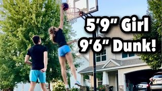5’9” Girl Dunks on 9’6” Rim! Low Rim Dunk  Session
