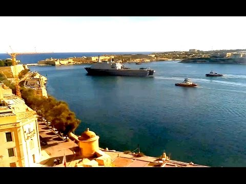 Десантный корабль-док Нидерландов HNLMS ROTTERDAM L800 ушёл из Валлетты своим ходом