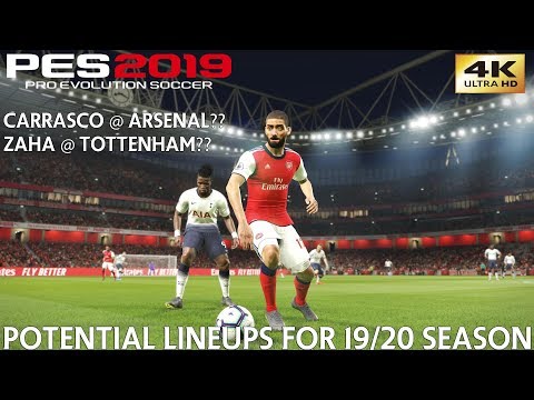 PES 2019 (PC) Arsenal vs Tottenham | Potential 19/20 Lineups| What If ? |Transfer Window Match | 4K