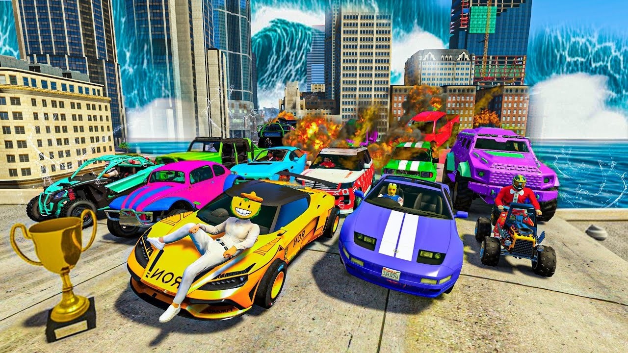 EL ÚLTIMO EXPLOTA CON COCHES ALEATORIOS!! UN TSUNAMI!! - GTA 5 ONLINE
