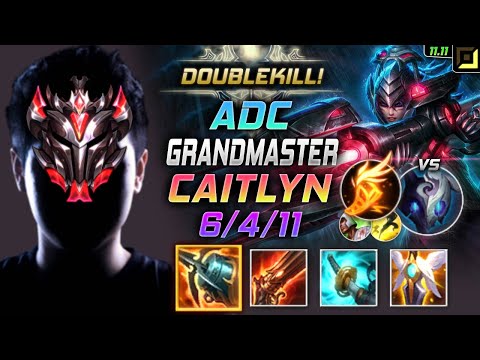 GrandMaster Caitlyn ADC vs Kindred - 천상계 원딜 케이틀린 템트리 룬 크라켄 기발 ケイトリン Кейтлин 皮城女警 凱特琳 - LOL KR 11.11