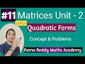 M1 JNTUH Quadratic Forms Concept Problems R18 Matrices In Easy Way Rama Reddy Maths Academy