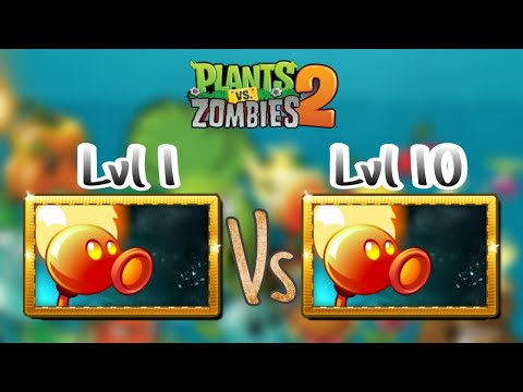 PvZ2 - Max Level Fire Peashooter Vs Level 1 Fire Peashooter Against Egyptian Zombies