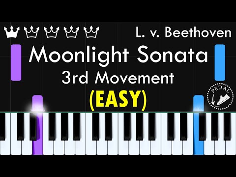 Beethoven - Moonlight Sonata 3rd Movement - Easy Piano