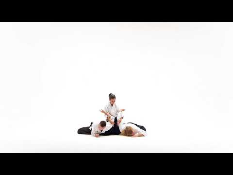 Two Men and Woman Demonstrating Aikido Techniques, Isolated on White | Stock Footage - Envato el...