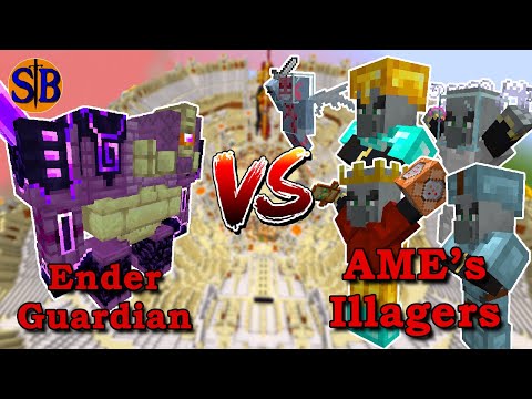 Ender Guardian vs Ame's Illagers | Minecraft Mob Battle