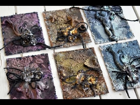 ATC -Cards with Primas wax and Sparks Paint