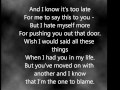 Arden Cho - I'm the One to Blame - Lyrics 