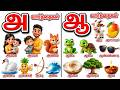 Tamil Alphabets அ ஆ Words For Kids Learn Tamil Letters With Pictures Tamil Vocabulary