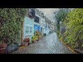 London Rain Walk In Upmarket Kensington Chelsea Mews Grand Houses Holland Park 4K 60FPS