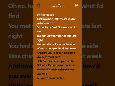 Anne-Marie & Aitch - PSYCHO #spotifylyrics #hits #tiktok #lyrics #trending #lyricspot #annemarie