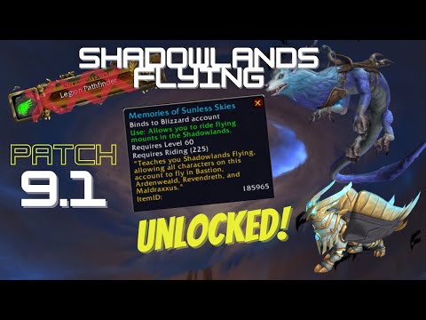 SHADOWLANDS FLYING FAST AND EASY TO UNLOCK WORLD OF WARCRAFT PATCH 9.1 CHAINS OF DOMINATION