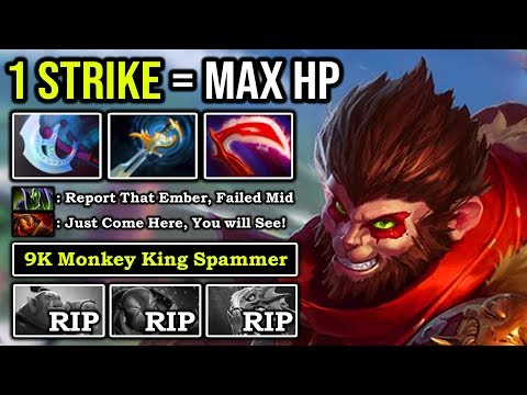 HOW TO SOLO MID LIKE A 9K MONKEY KING Crazy Single Target DMG 1 Strike = Max HP & Fast Dodge DotA 2