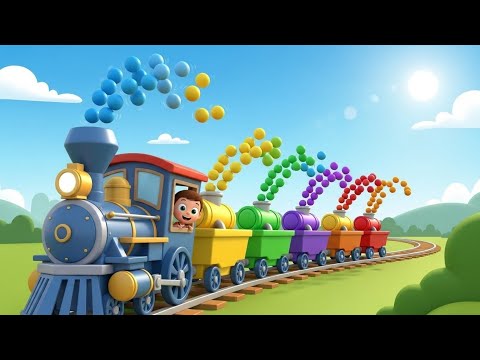 Learn Colors with Toy Train 🚂🌈 | Color Balls Splash Fun | Kids Learning Video 