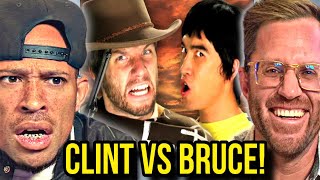 Bruce Lee vs Clint Eastwood. Epic Rap Battles of History REACTION!
