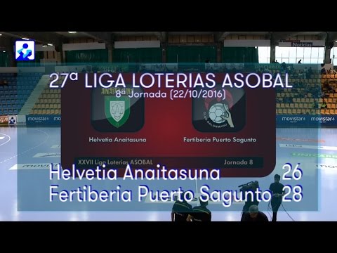 LIGA LOTERIAS ASOBAL J08 Helvetia Anaitasuna - Fertiberia P. Sagunto 26 - 28