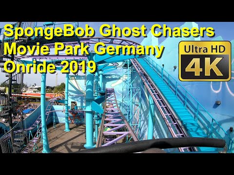 SpongeBob Ghost Chasers Roller Coaster (Onride/POV/4K) Movie Park Germany 2019 Wilde Maus Mad Manor
