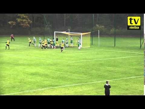 Piękny gol  z rożnego w meczu Nielba Wągrowiec - Sokół Kleczew