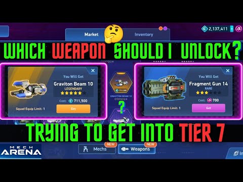 Graviton Beam 10 Or Fragment Gun 14 ❓🤔 Which Weapon To Unlock❓Graviton Beam 10 Unlock ❓🤔  Mech Arena