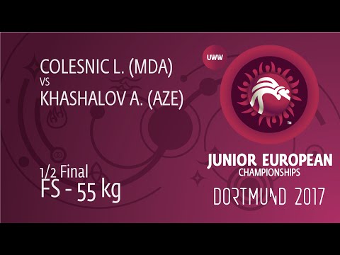 1/2 FS - 55 kg: A. KHASHALOV (AZE) df. L. COLESNIC (MDA) by TF, 10-0