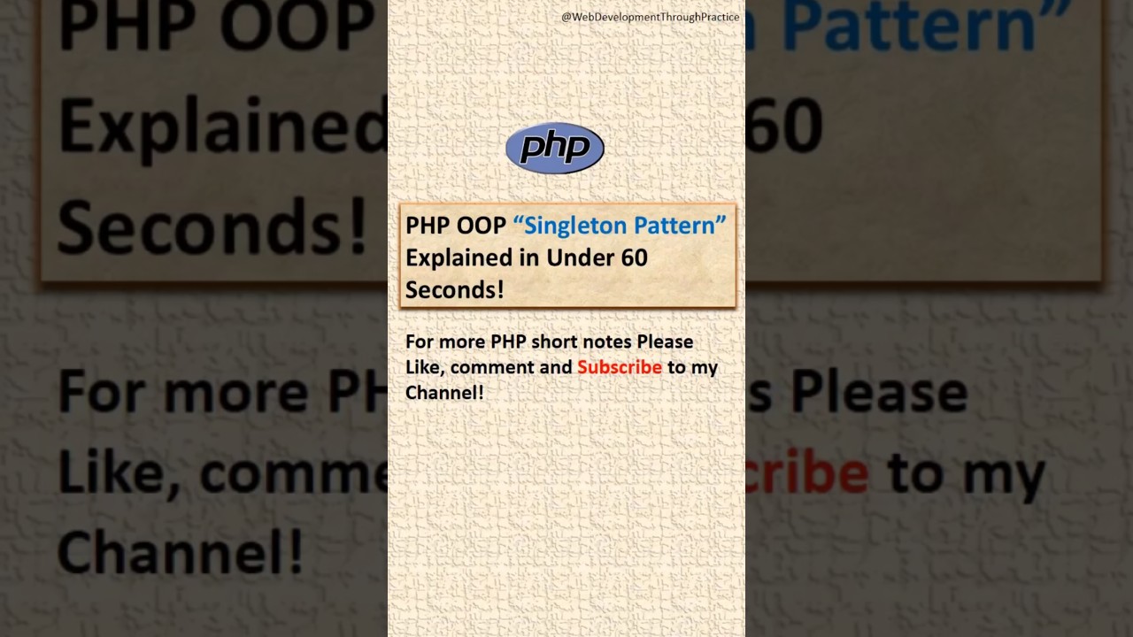 Singleton Design Pattern PHP OOP Explained with Example. #php #oop #webdevelopment #coding #coder
