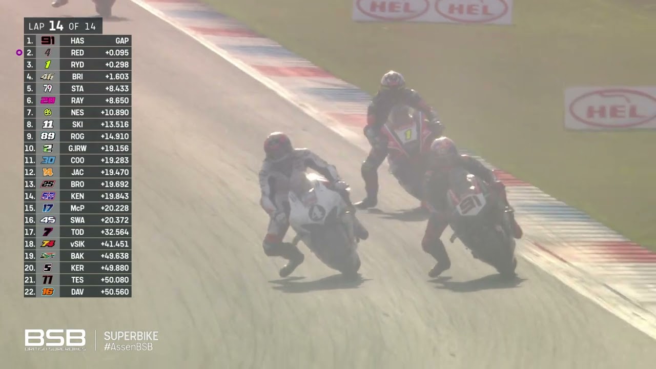 2025 Bennetts British Superbike Championship - TT Circuit Assen - Race 3 last two laps!