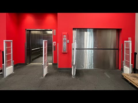 Two MEI Elevators at Target in St  Louis with an ELEVATOR RACE!