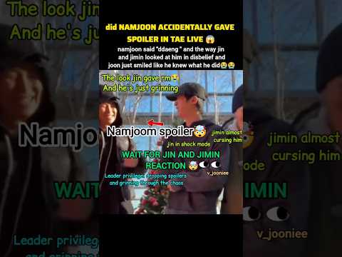 Namjoon gave spoiler in live, jin & jimin reaction comfirms? #bts #v #rm #jk #shorts #youtubeshorts