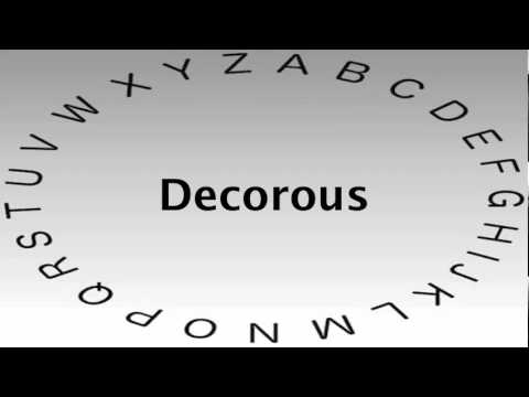 SAT Vocabulary Words and Definitions — Decorous