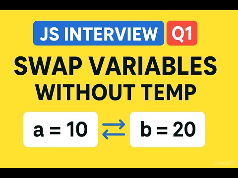Javascript Interview Question 1 Swap Two Variables Without Using Third Variable