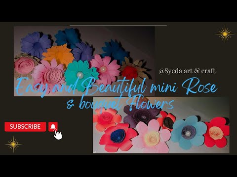 How to make small bouquets and Rose Flowers 🌼🌷| DIY decor ideas with paper sheet @syedaartcrafts9103