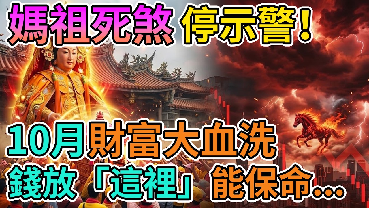 🚨2026財富大崩盤？媽祖早已看透一切，10月這波「血洗」來臨前，快把錢放在這裡！#白沙屯媽祖#財富崩盤#2026經濟危機#九紫離火運#赤馬紅羊劫#媽祖開示#風水玄學#財富轉移#台灣經濟#理財地雷