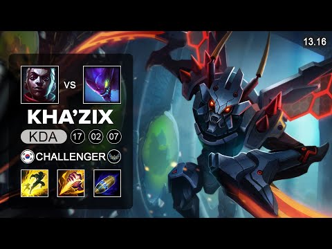 Kha'Zix vs Ekko Jungle - KR Challenger - Patch 13.16 Season 13