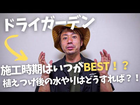 春に庭の植物に水をやる