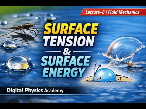 Surface Tension and Surface Energy | Lecture–8 | Fluid Mechanics