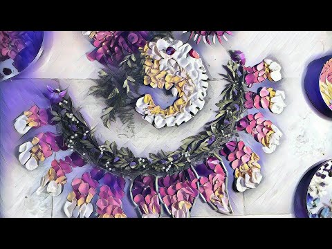 How To fill Ganesha layout with flowers /Ganesha Rangoli /Flower Rangoli