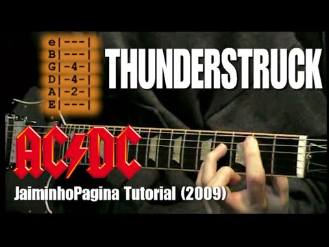 "Thunderstruck" Guitar Lesson (AC/DC) Original JaiminhoPagina Series (2009)