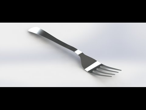 ► SolidWorks 2016 Tutorial | Design a Fork £££ Video