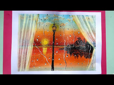 Paint a Rainy day Scene with me🌧🌿 / Acrylic Painting Tutorial 💗